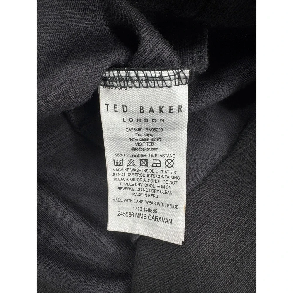 Ted Baker London Mens Size 4 (M) Charcoal Gray Quarter Zip Pullover Slub Sweater